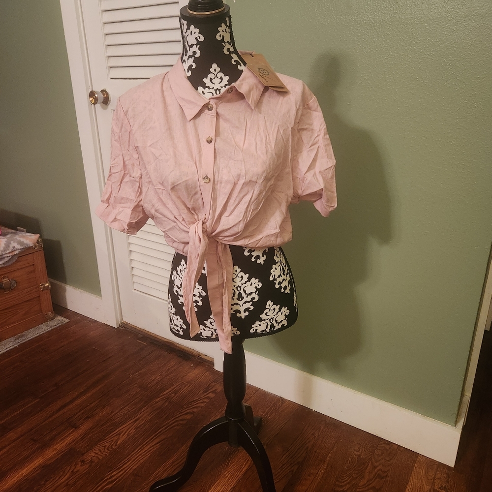 Princess Highway Tie Cropped Shirt size 16